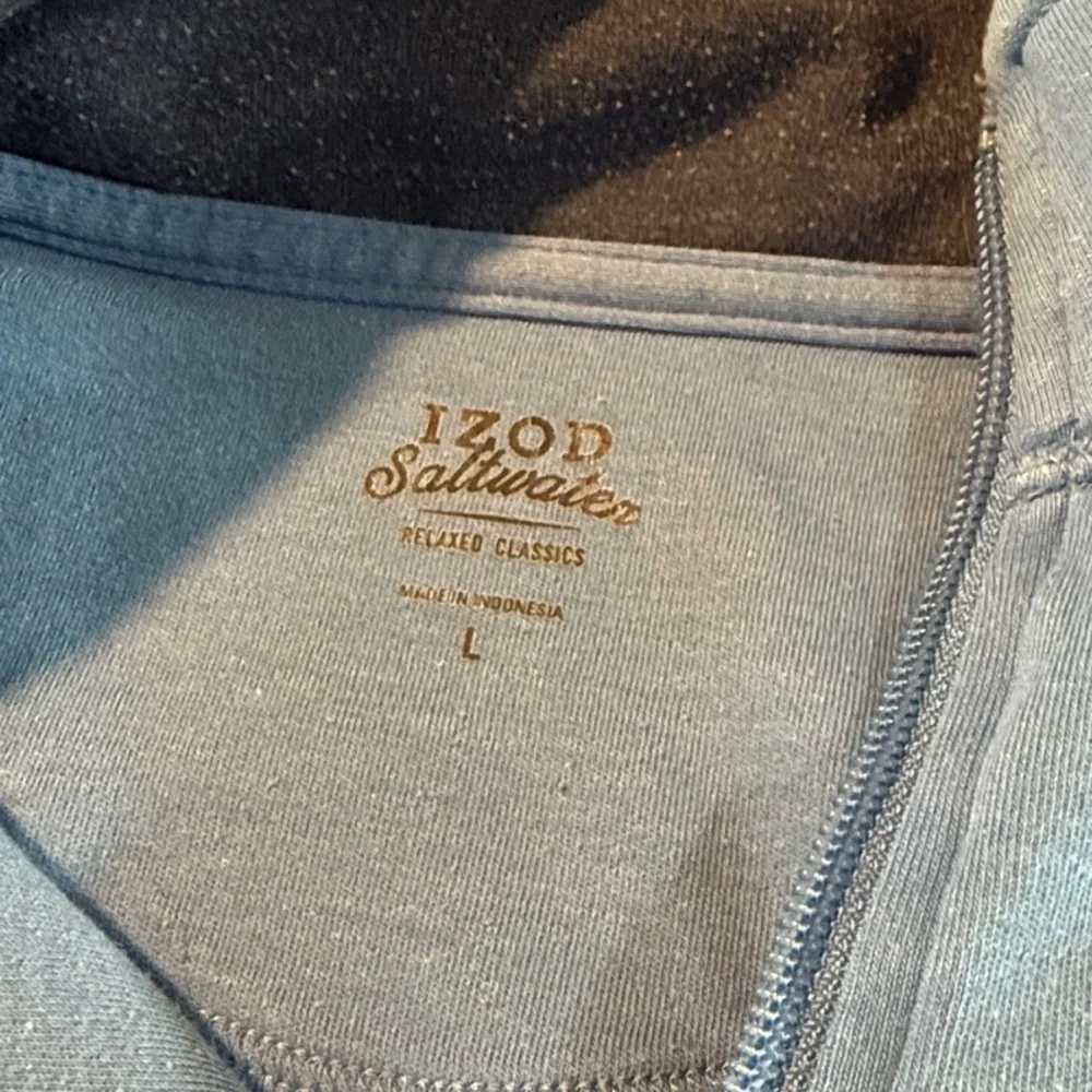 Izod Men's Light Blue Quarter-Zip Sweater - Picture 3 of 3
